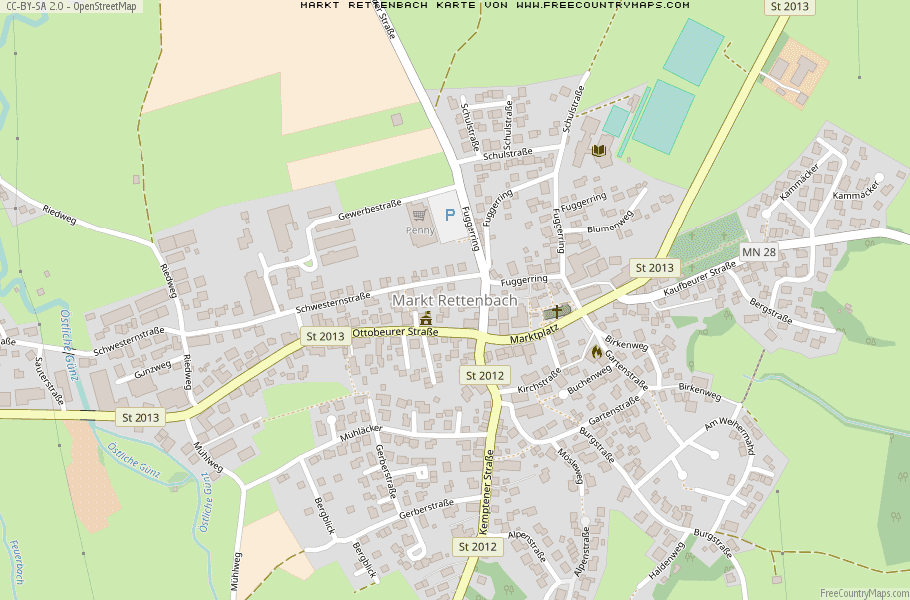 Karte Von Markt Rettenbach Deutschland