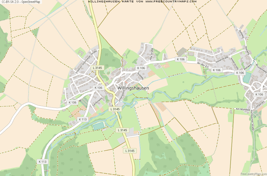 Karte Von Willingshausen Deutschland