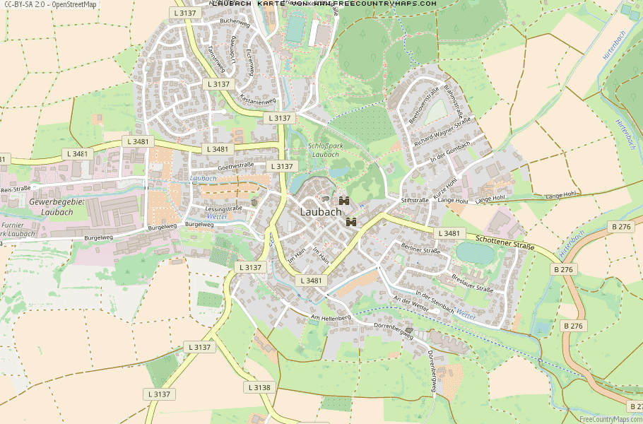 Karte Von Laubach Deutschland