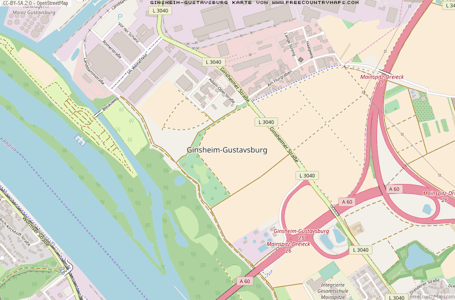 Karte Von Ginsheim-Gustavsburg Deutschland