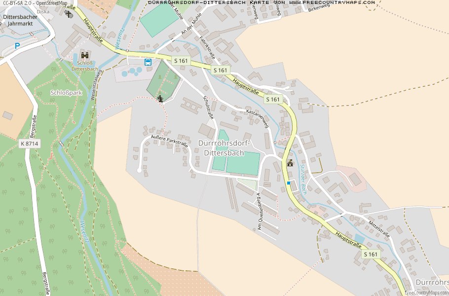 Karte Von Dürrröhrsdorf-Dittersbach Deutschland