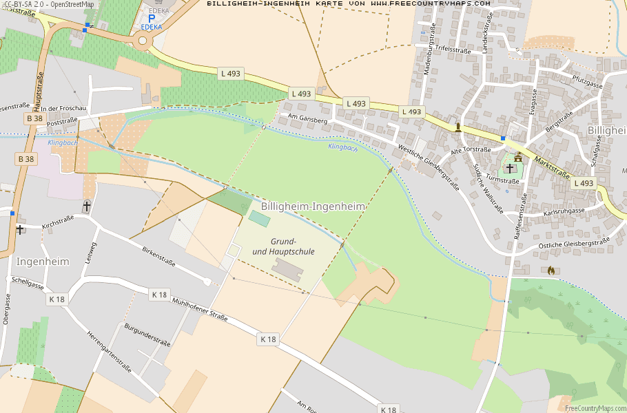 Karte Von Billigheim-Ingenheim Deutschland