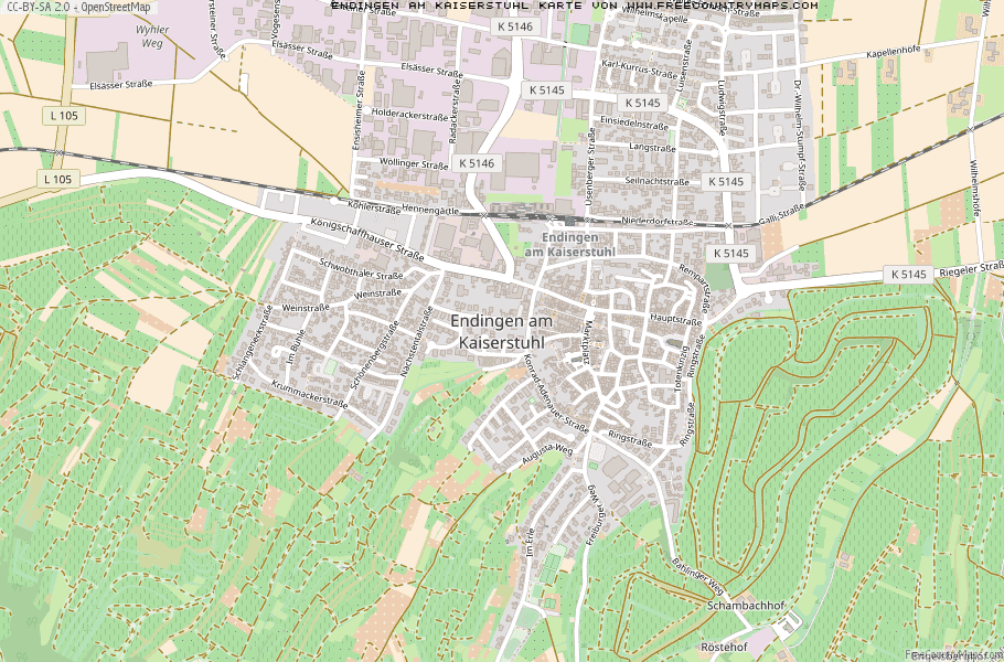 Karte Von Endingen am Kaiserstuhl Deutschland