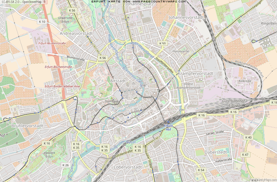 Karte Von Erfurt Deutschland