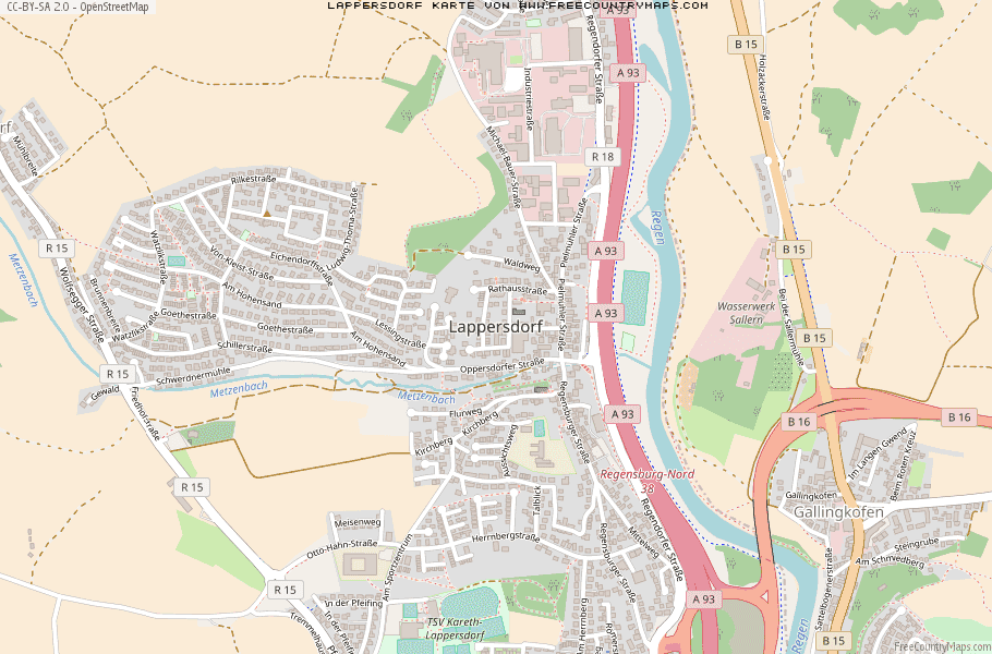 Karte Von Lappersdorf Deutschland