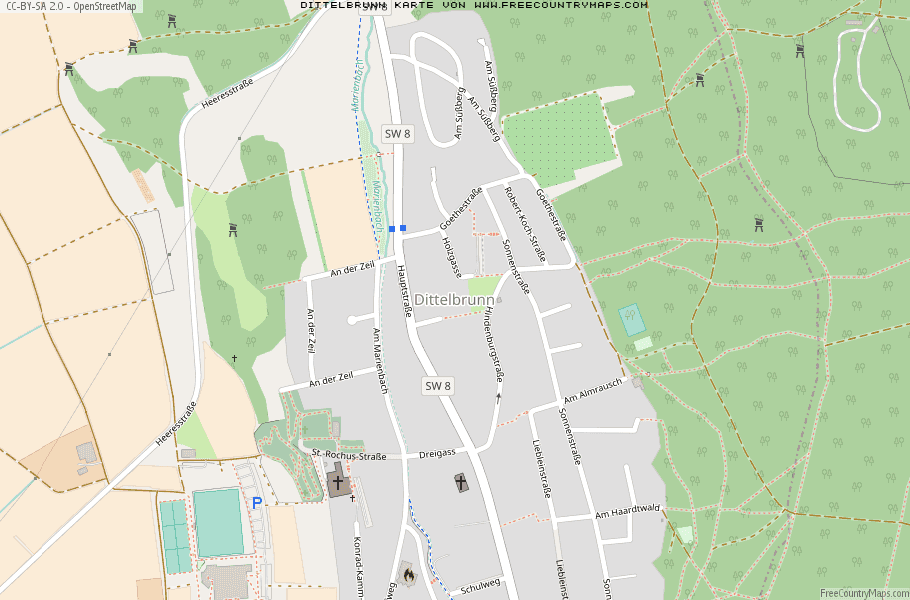 Karte Von Dittelbrunn Deutschland