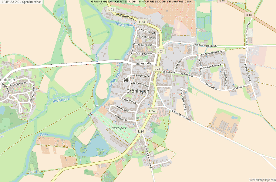 Karte Von Gröningen Deutschland