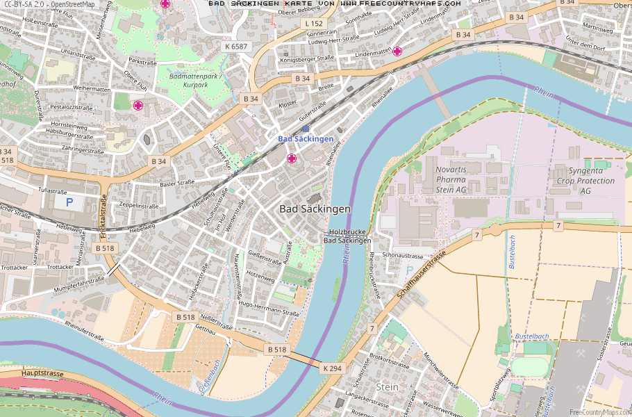 Karte Von Bad Säckingen Deutschland