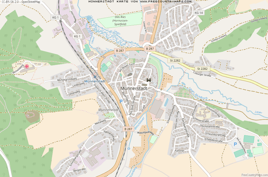 Karte Von Münnerstadt Deutschland