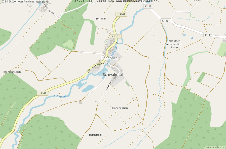 Karte Von Schwalmtal Deutschland
