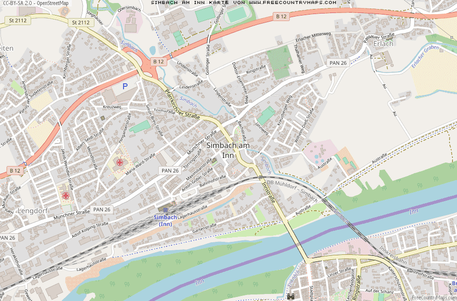 Karte Von Simbach am Inn Deutschland