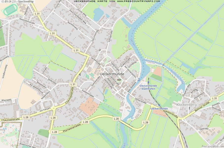 Karte Von Ueckermünde Deutschland