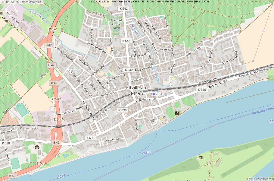 Karte Von Eltville am Rhein Deutschland
