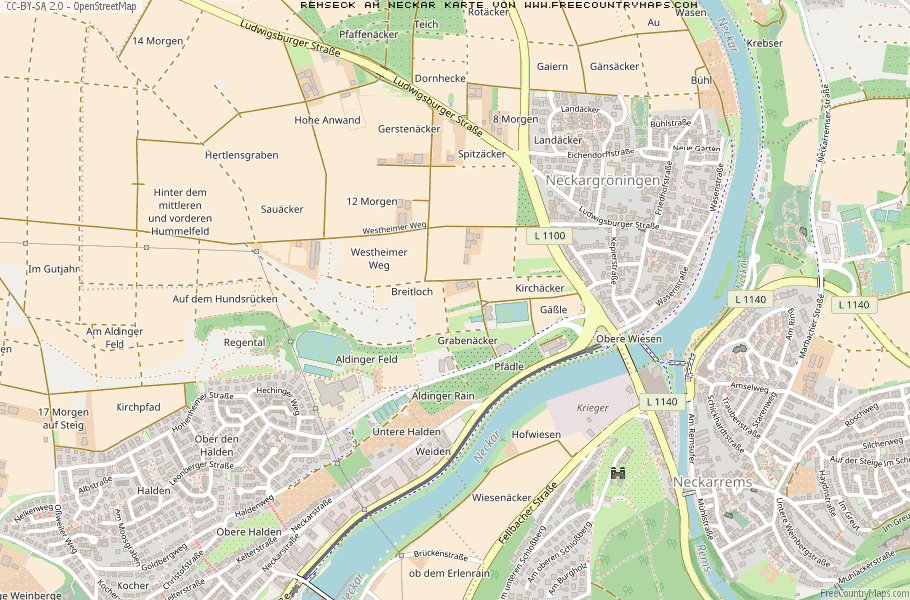 Karte Von Remseck am Neckar Deutschland