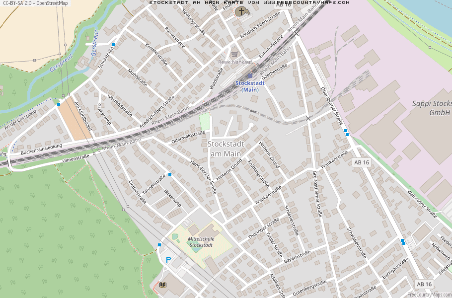 Karte Von Stockstadt am Main Deutschland