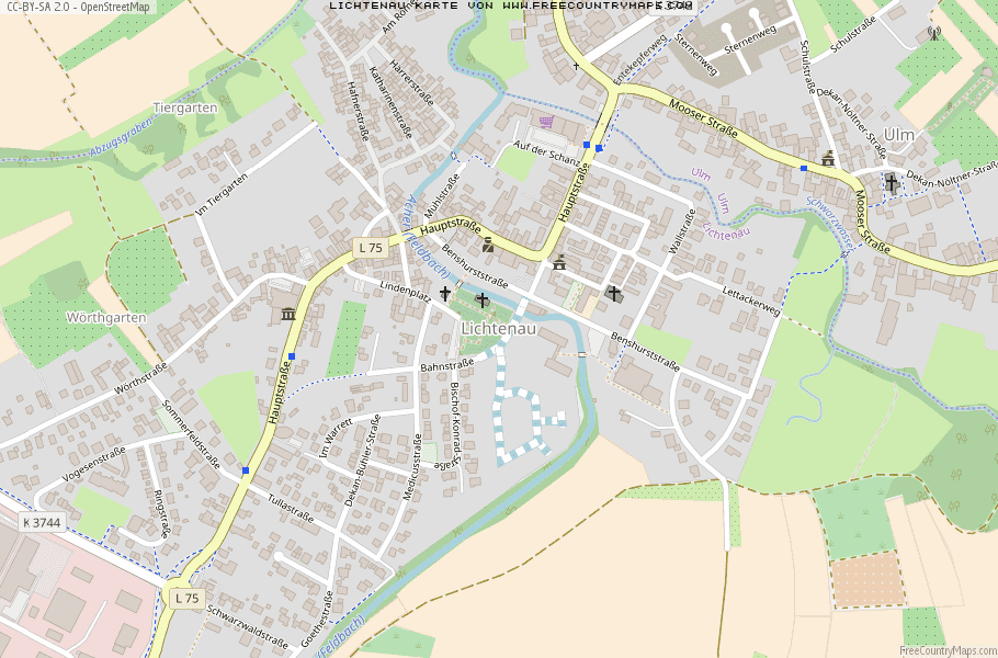 Karte Von Lichtenau Deutschland