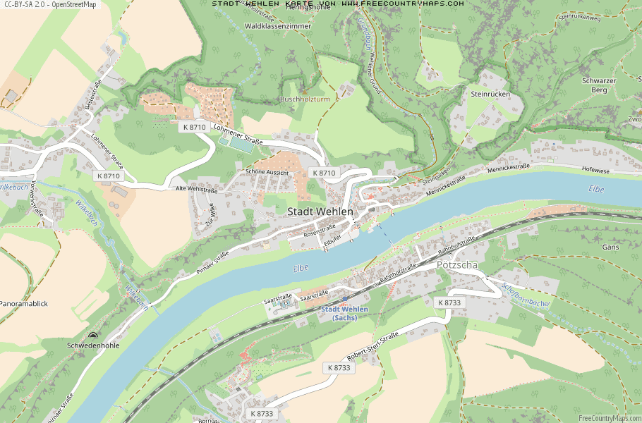 Karte Von Stadt Wehlen Deutschland