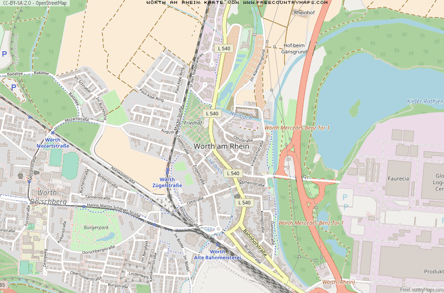 Karte Von Wörth am Rhein Deutschland