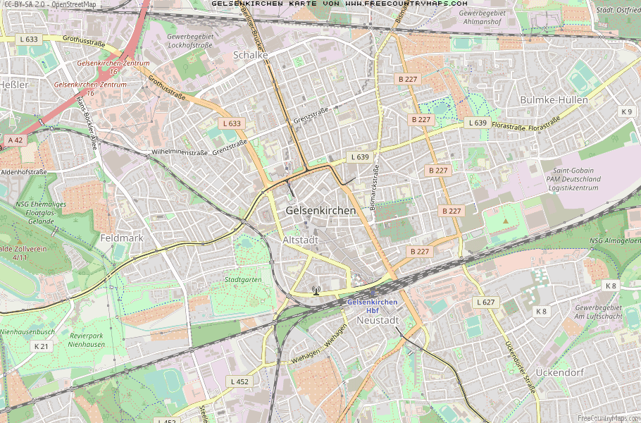 Karte Von Gelsenkirchen Deutschland