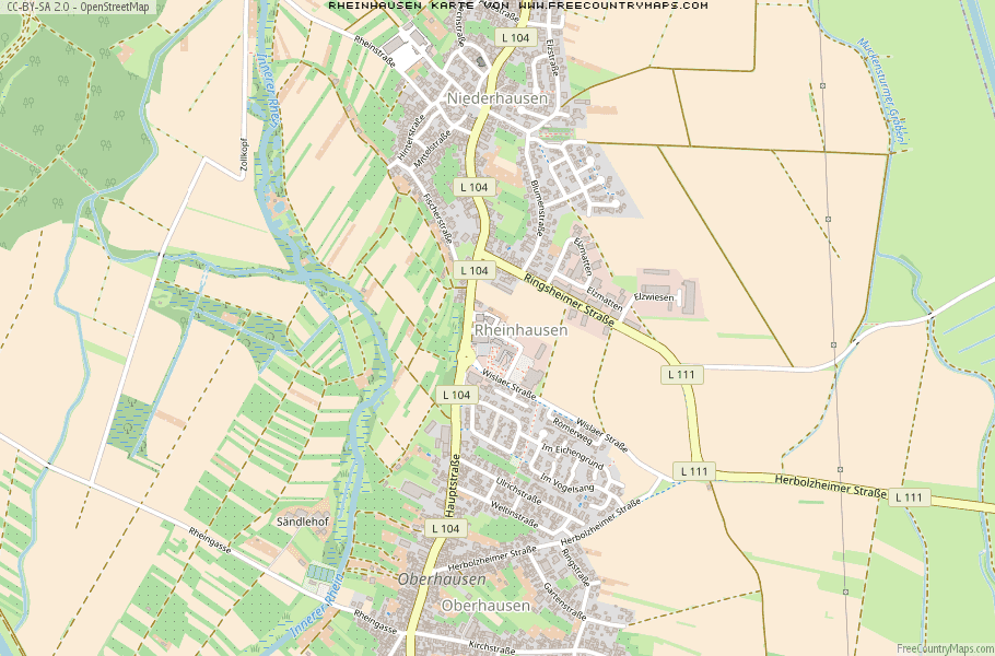 Karte Von Rheinhausen Deutschland