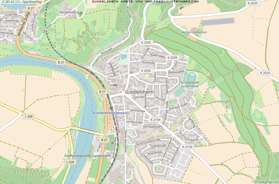 Karte Von Gundelsheim Deutschland