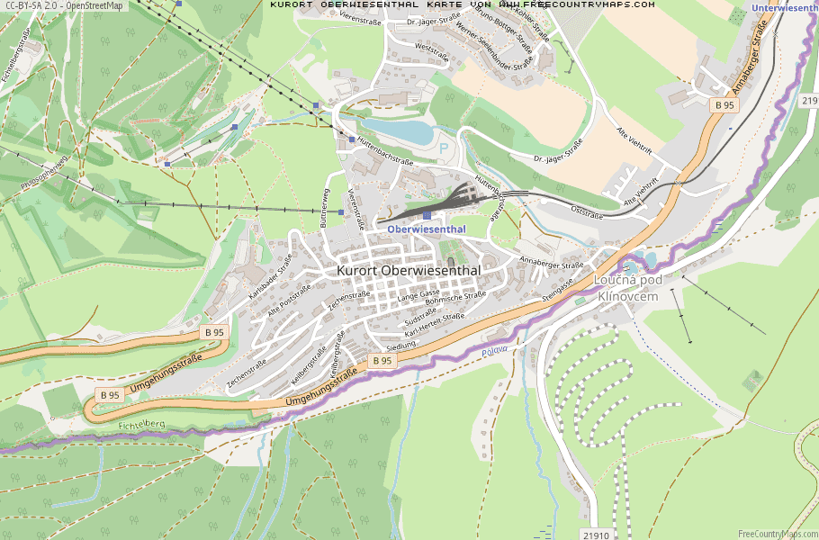 Karte Von Kurort Oberwiesenthal Deutschland