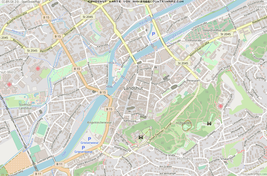 Karte Von Landshut Deutschland