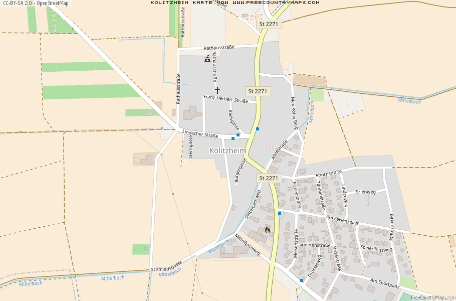Karte Von Kolitzheim Deutschland