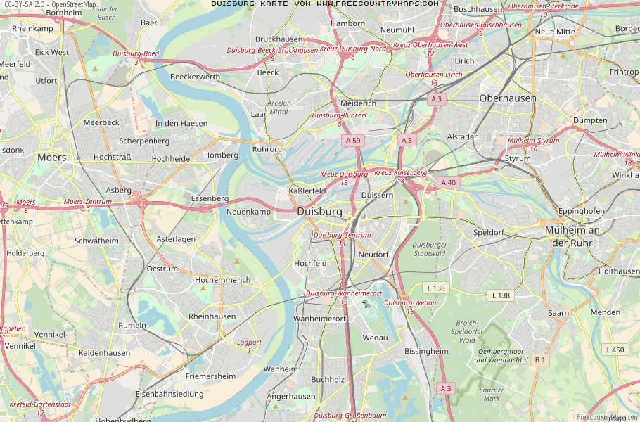 Karte Von Duisburg Deutschland