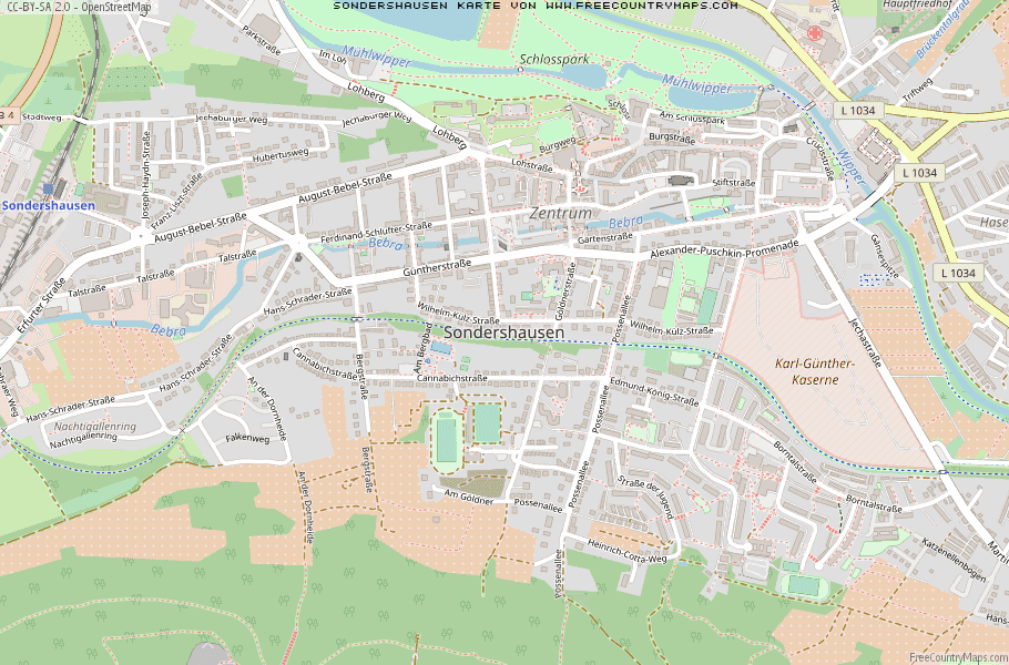 Karte Von Sondershausen Deutschland