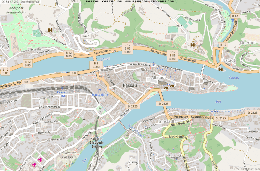 Karte Von Passau Deutschland