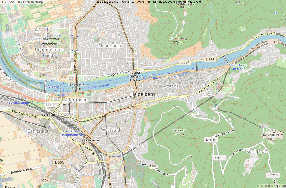 Karte Von Heidelberg Deutschland