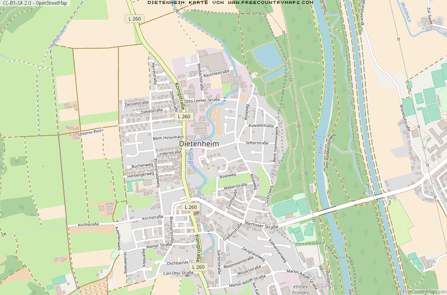 Karte Von Dietenheim Deutschland
