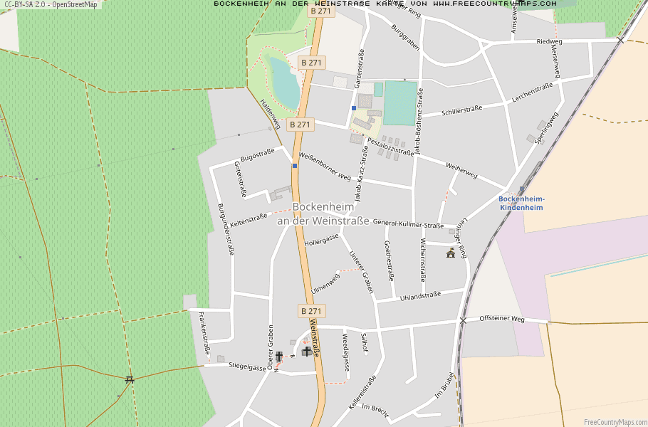 Karte Von Bockenheim an der Weinstraße Deutschland