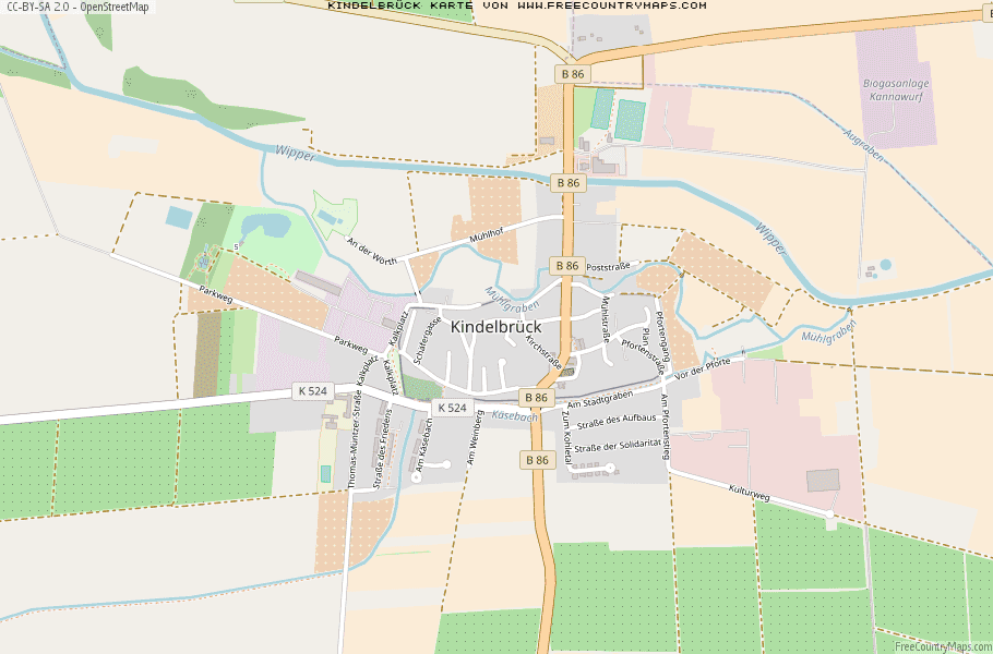 Karte Von Kindelbrück Deutschland