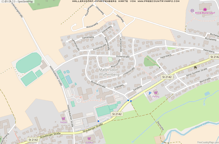 Karte Von Mallersdorf-Pfaffenberg Deutschland