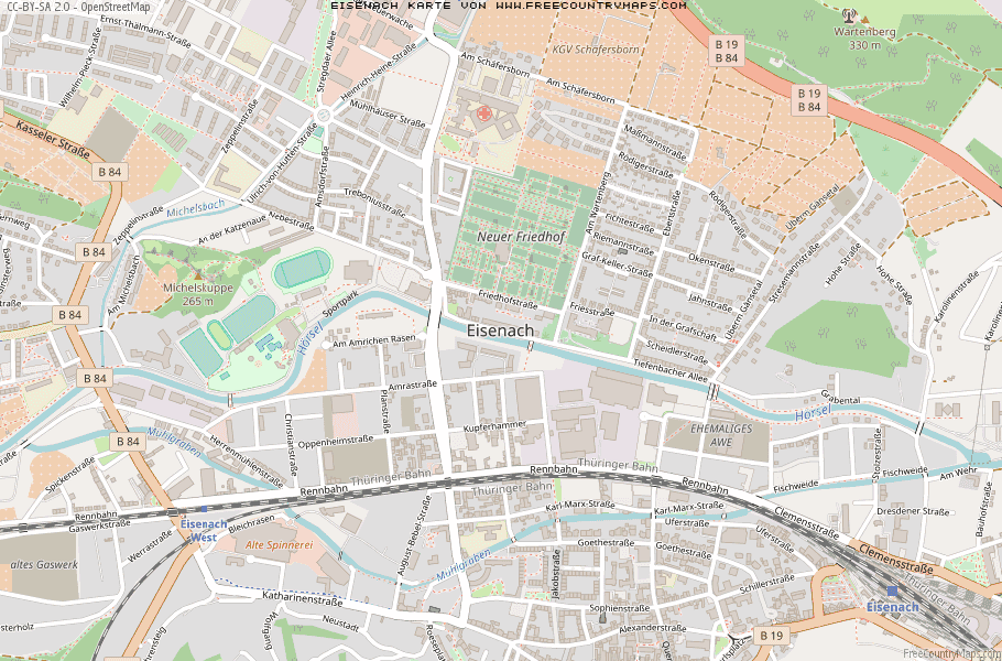 Karte Von Eisenach Deutschland