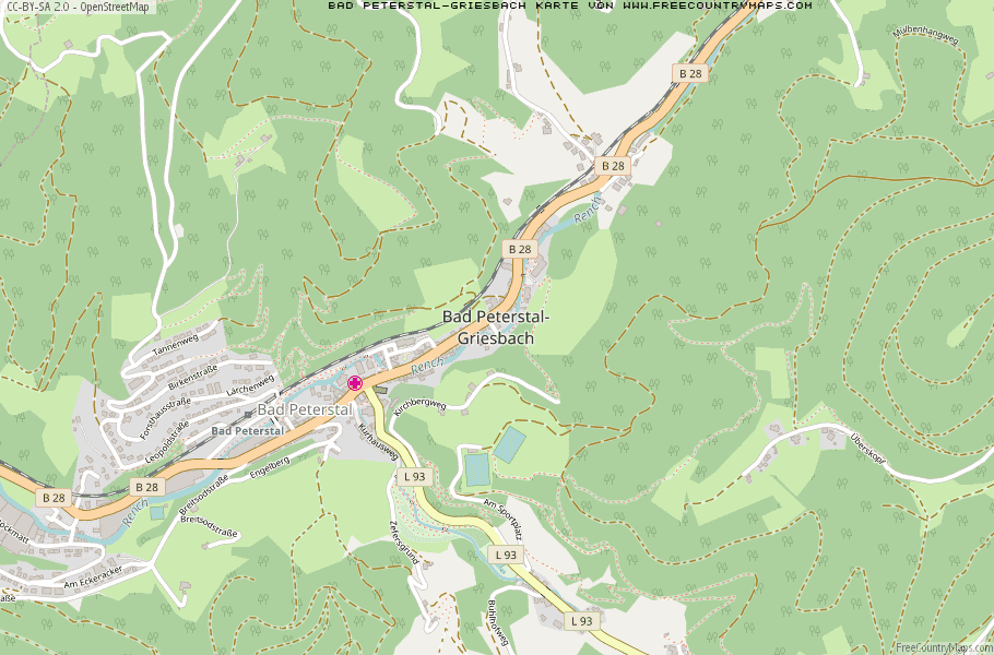 Karte Von Bad Peterstal-Griesbach Deutschland