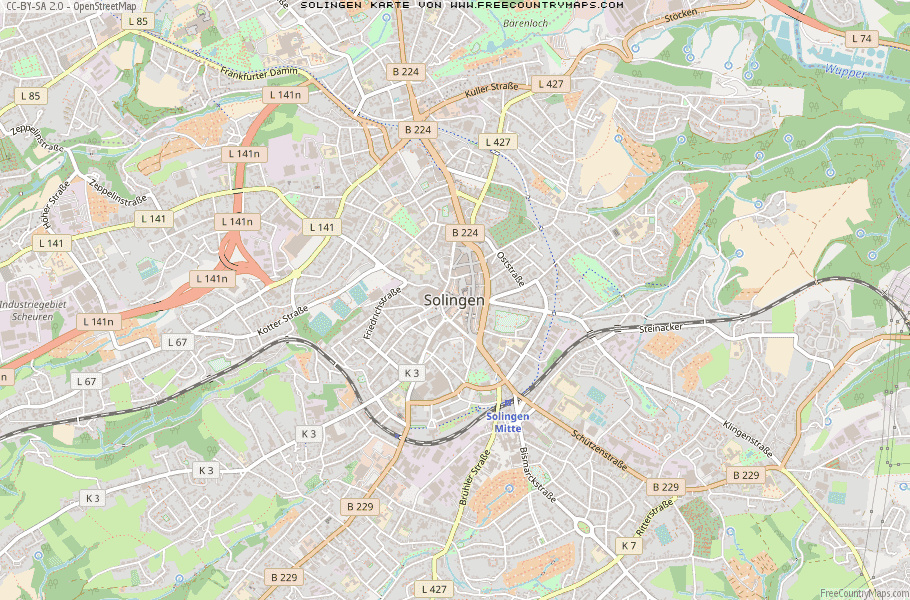 Karte Von Solingen Deutschland