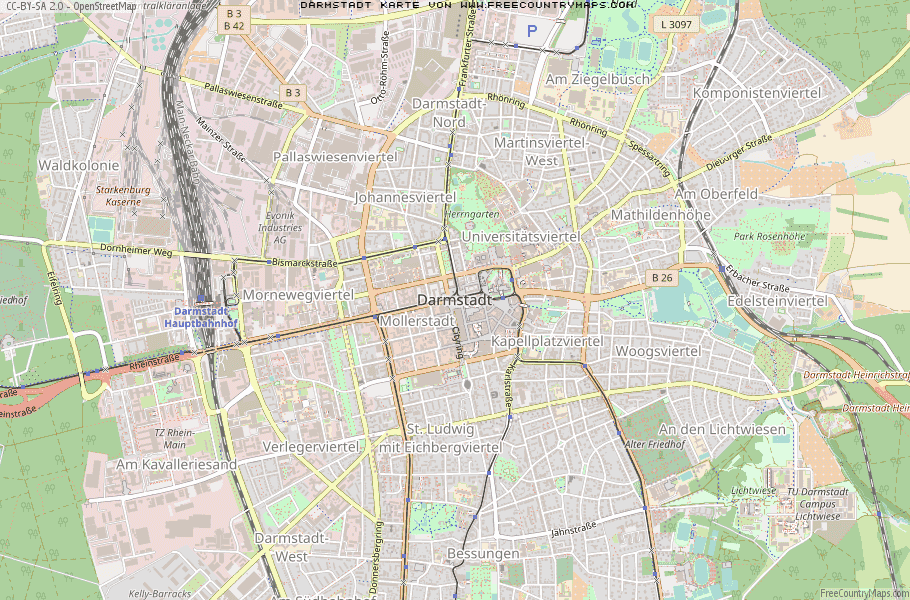 Karte Von Darmstadt Deutschland
