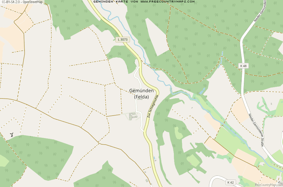Karte Von Gemünden Deutschland