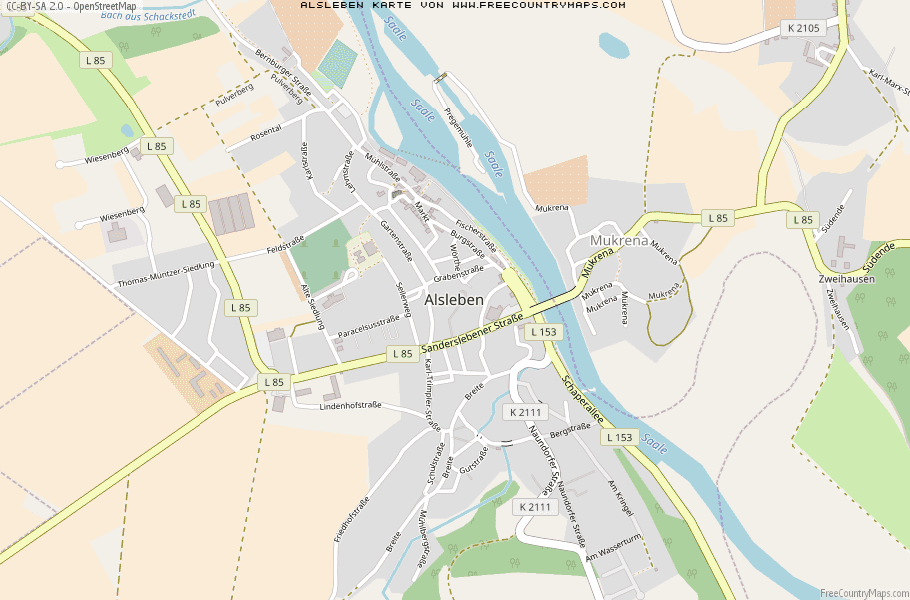 Karte Von Alsleben Deutschland