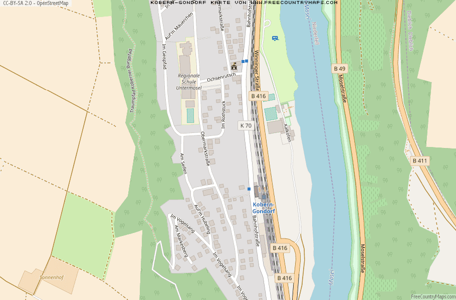 Karte Von Kobern-Gondorf Deutschland