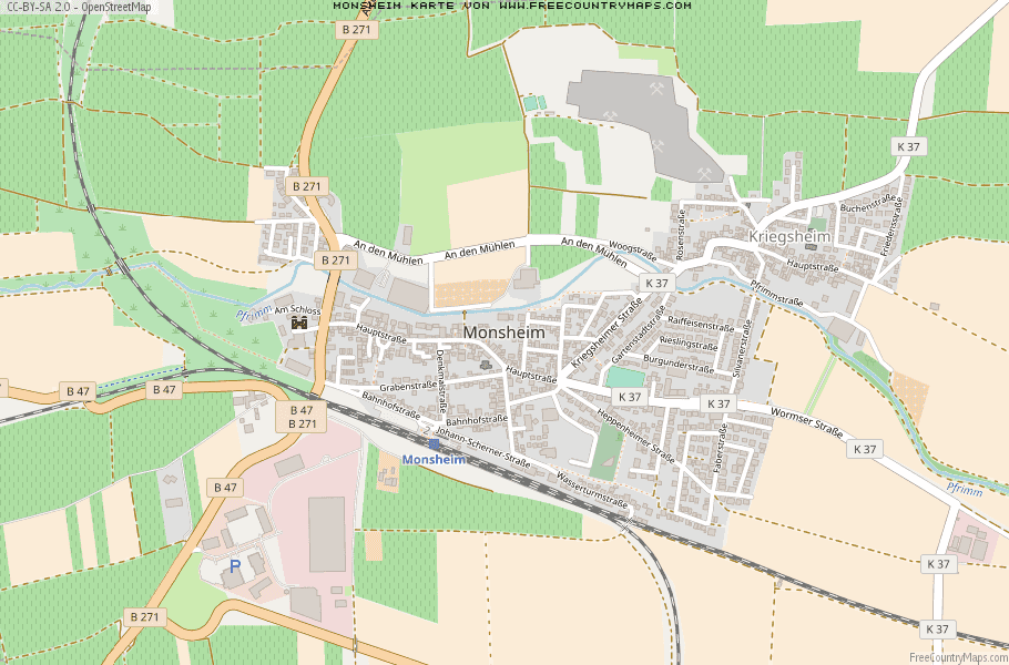 Karte Von Monsheim Deutschland