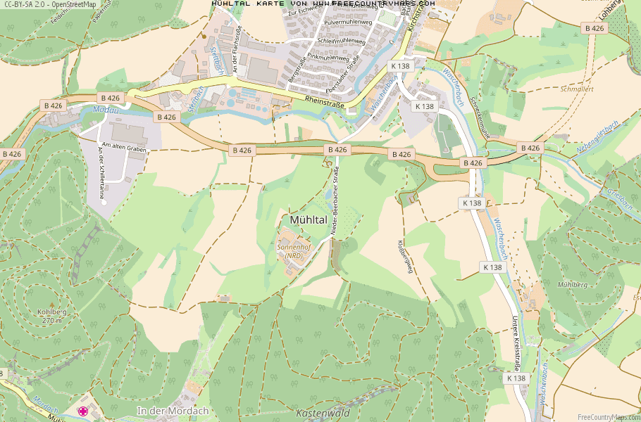 Karte Von Mühltal Deutschland