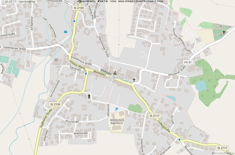 Karte Von Aidenbach Deutschland