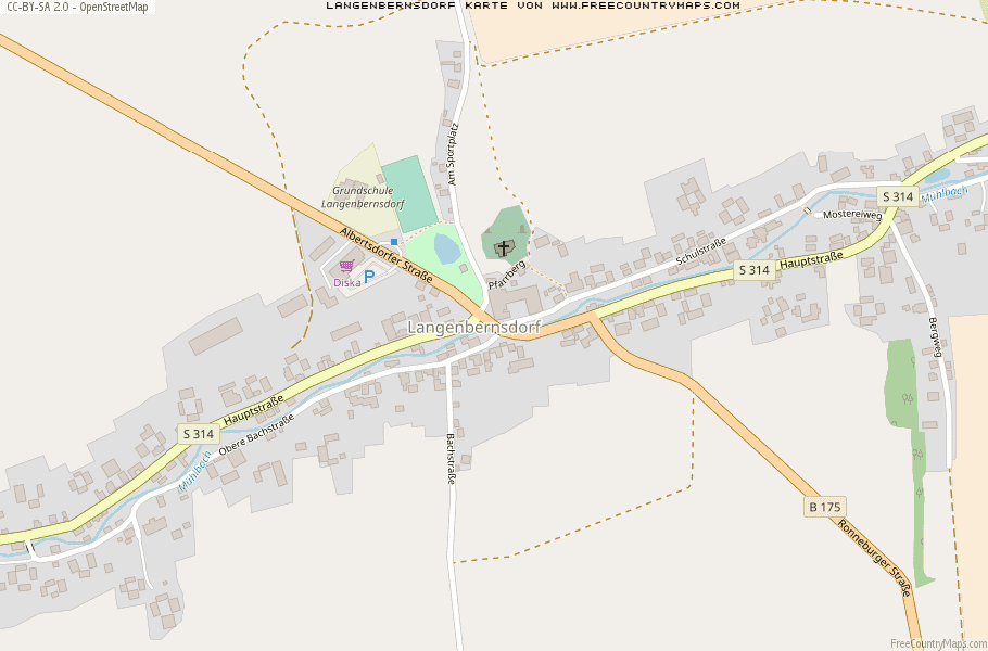 Karte Von Langenbernsdorf Deutschland