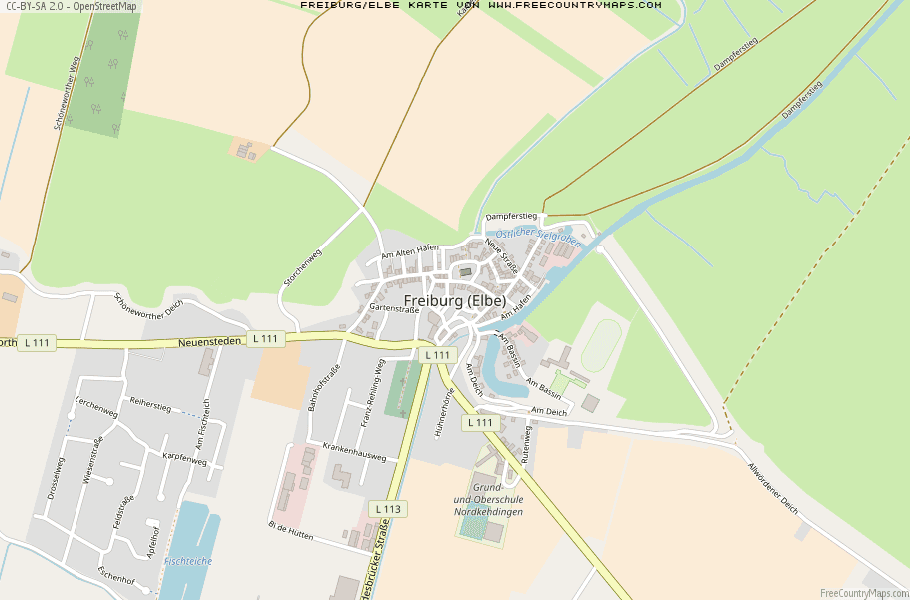 Karte Von Freiburg/Elbe Deutschland