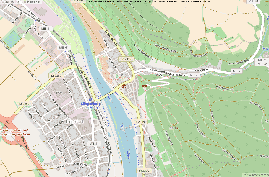 Karte Von Klingenberg am Main Deutschland