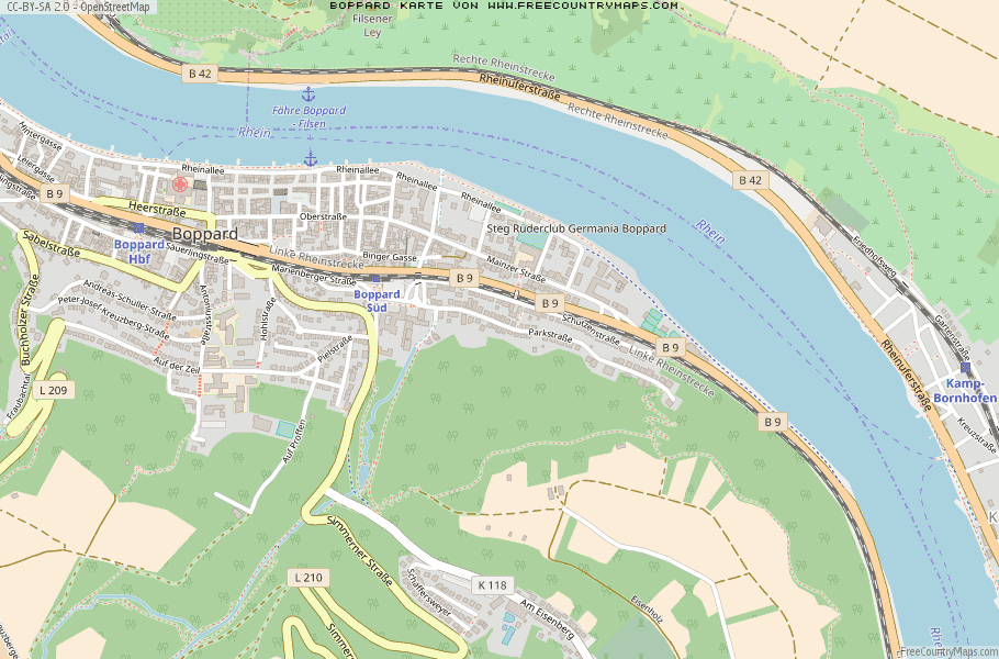 Karte Von Boppard Deutschland